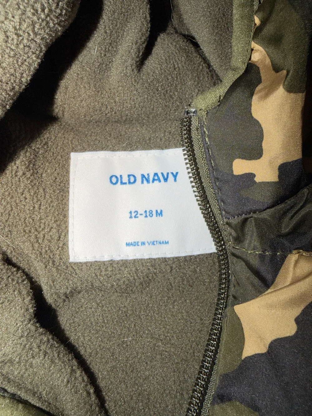 Old Navy Kids' Green and Tan Camo Snow Puffer Jumpsuit
